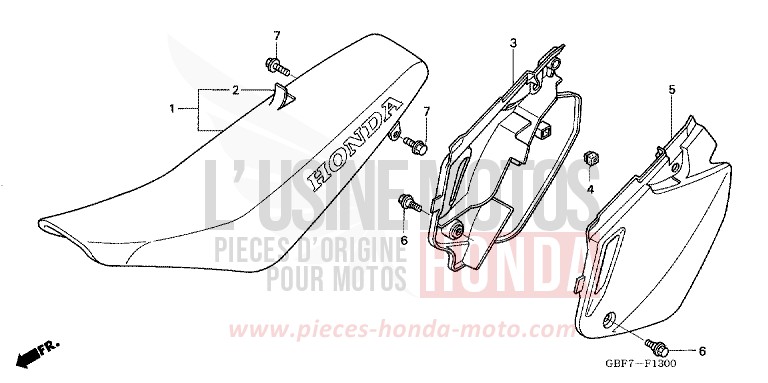 SITZ von CR85R "Big Wheel" EXTREME RED (R292) von 2004